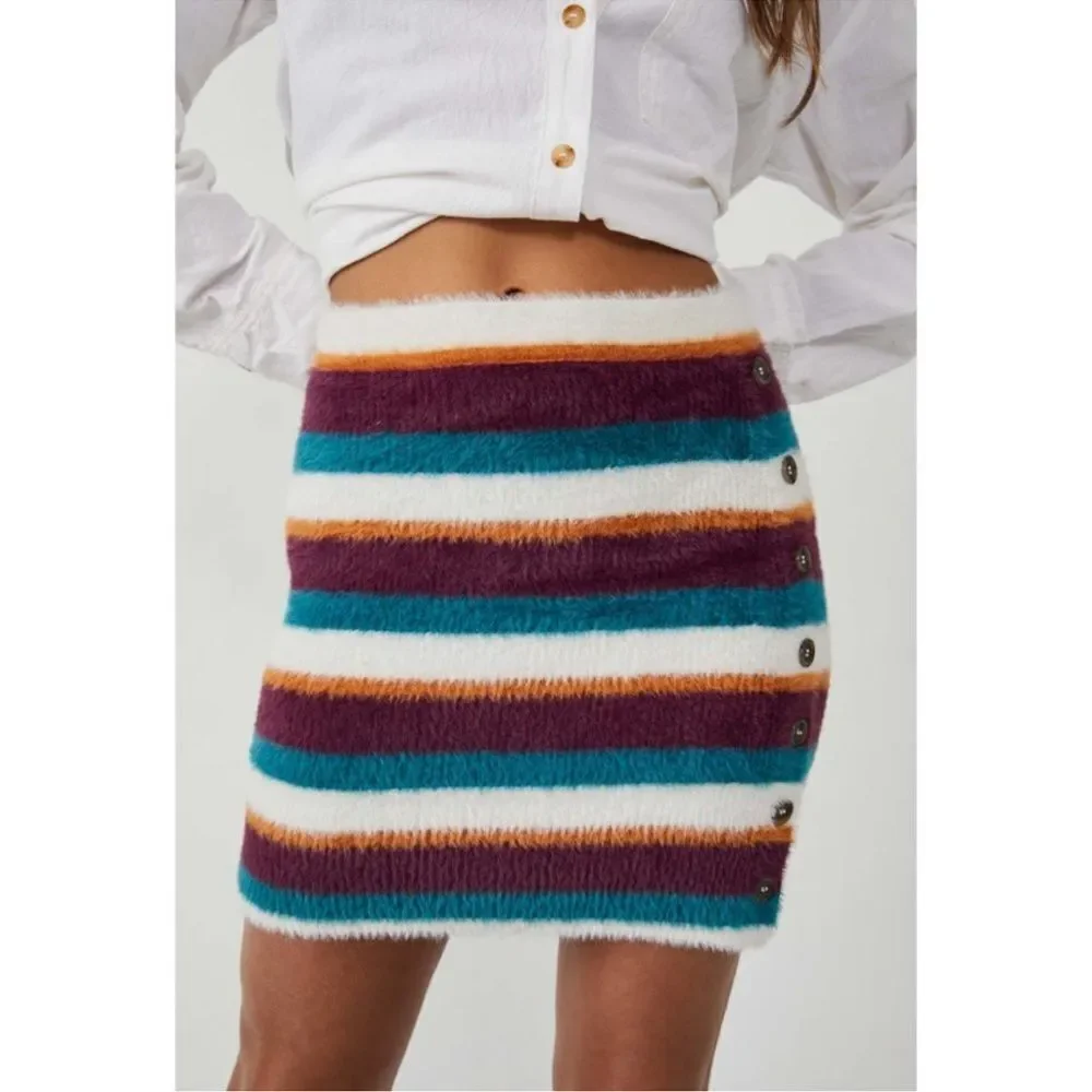 NWT Free People Ciara Sweater Mini Skirt / Fig Jam Combo Size M